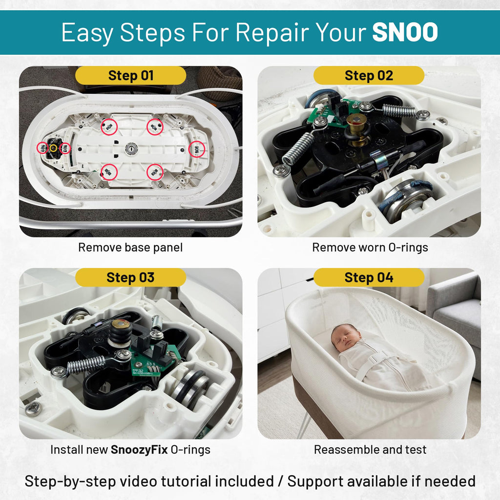 O-Ring Repair Kit for Snoo Smart Sleeper Bassinet (O-Rings, Full Tool Set & Motor Bearings)